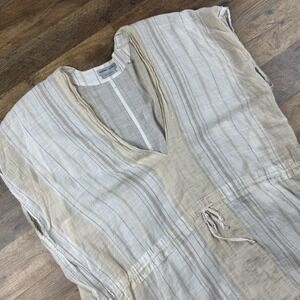 prAna Size M White Marina Bay Tunic Cover Up Striped Organic‎ Cotton
